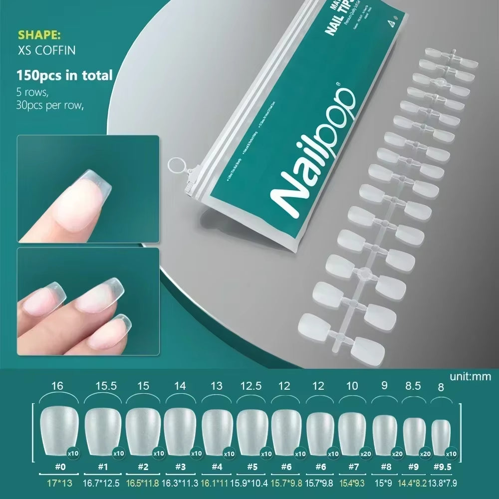 120Pcs Fake Nails Full Cover Press on Nails Coffin Soft Gel American Pose Capsule False Nail Tips for Extension System