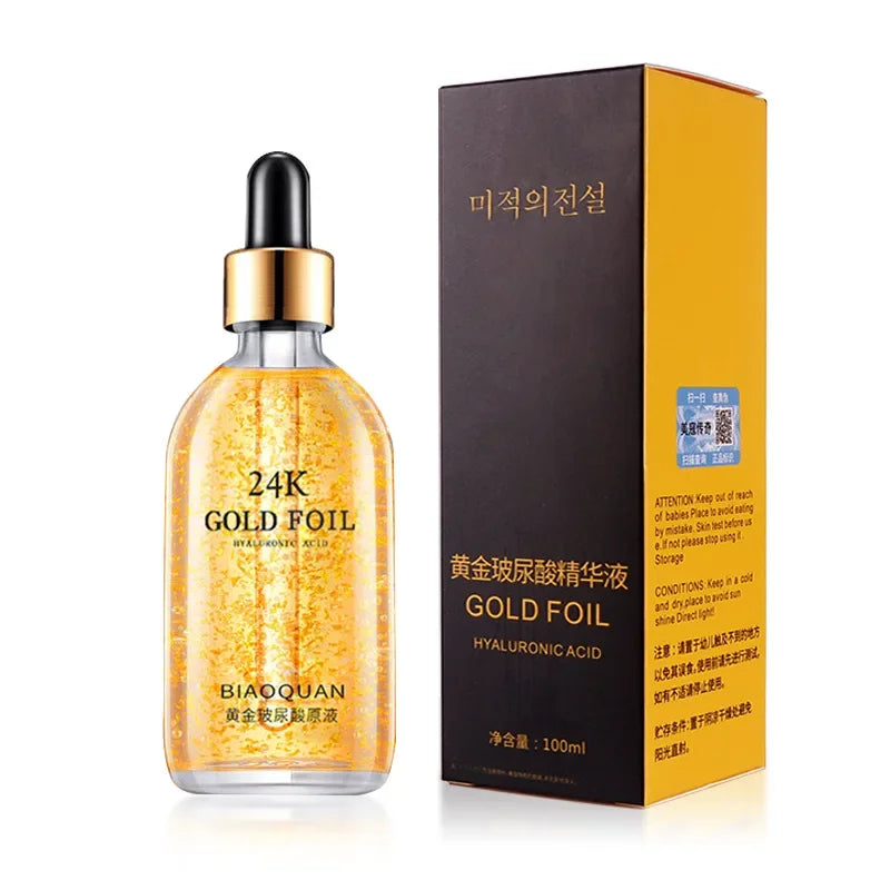 100Ml 24K Gold Hyaluronic Acid Nicotinamide Face Serum anti Aging Facial Lifting Collagen Essence Skin Care Whitening Serum