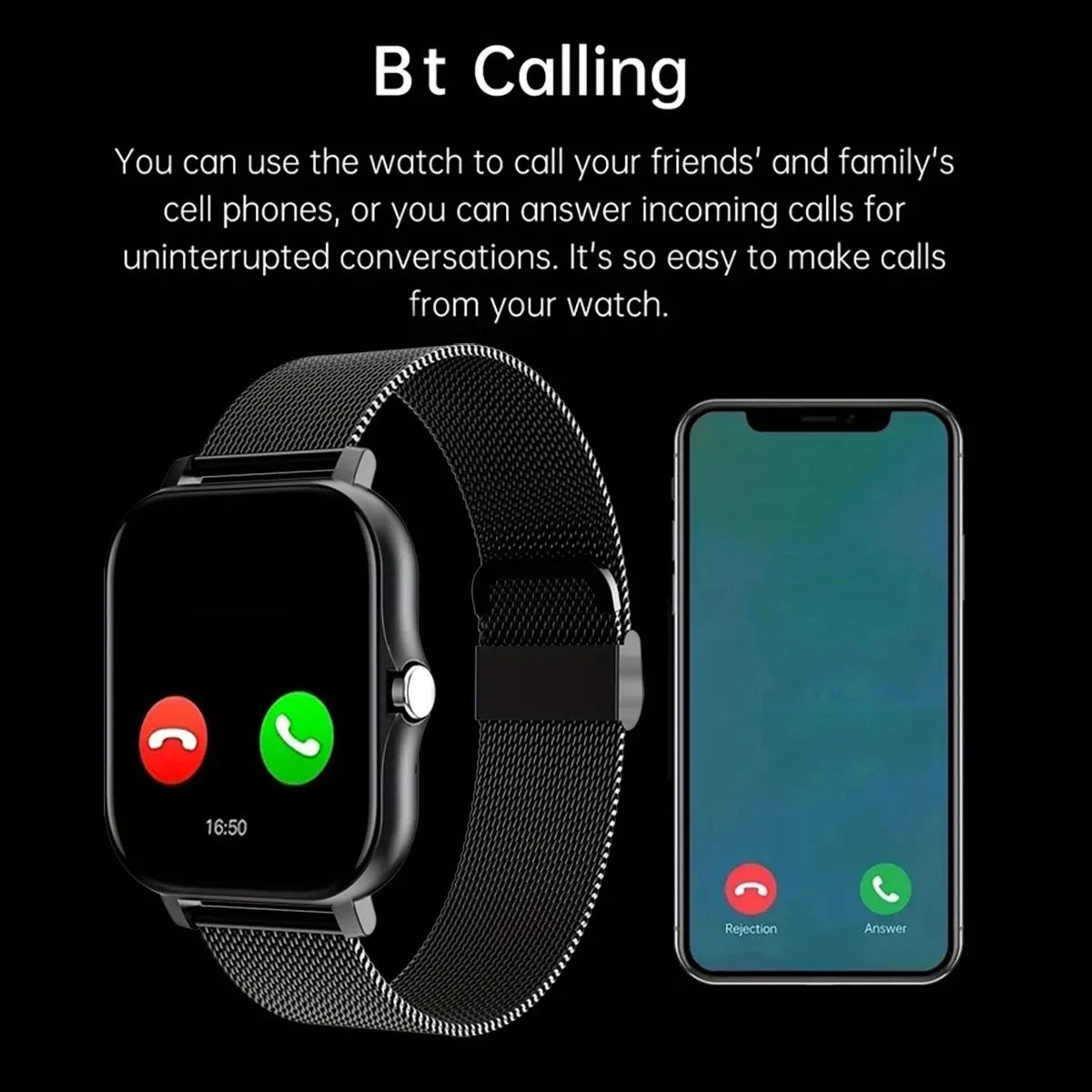 2023 New Bluetooth Answer Call Smart Watch Men Touch Call Fitness