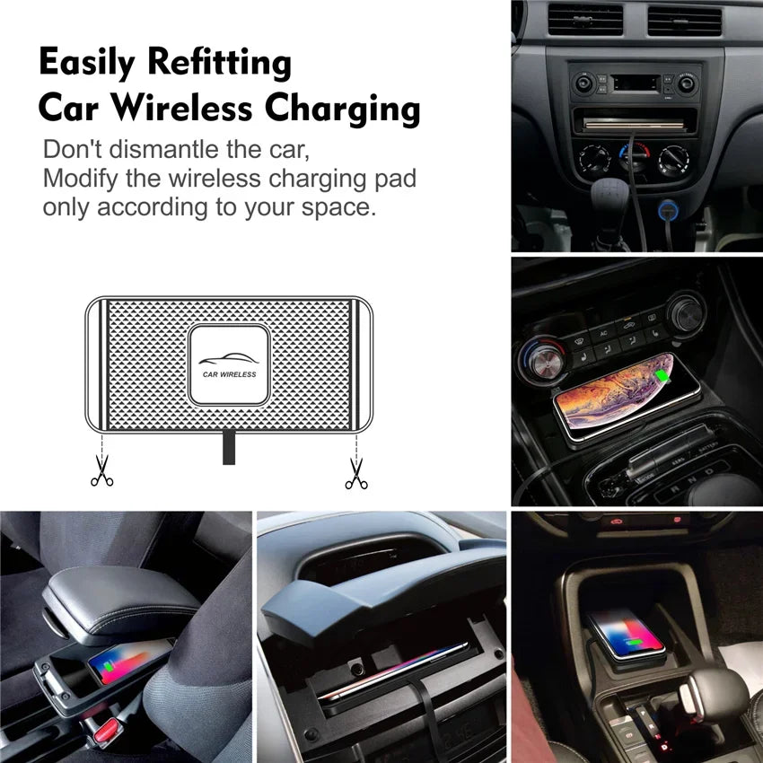 120W Wireless Charger Car Silicone Pad Stand For iPhone 14 13 12