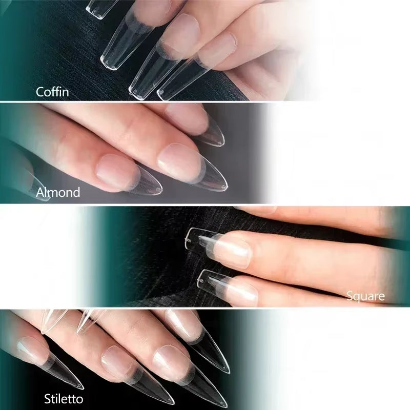 120Pcs Fake Nails Full Cover Press on Nails Coffin Soft Gel American Pose Capsule False Nail Tips for Extension System